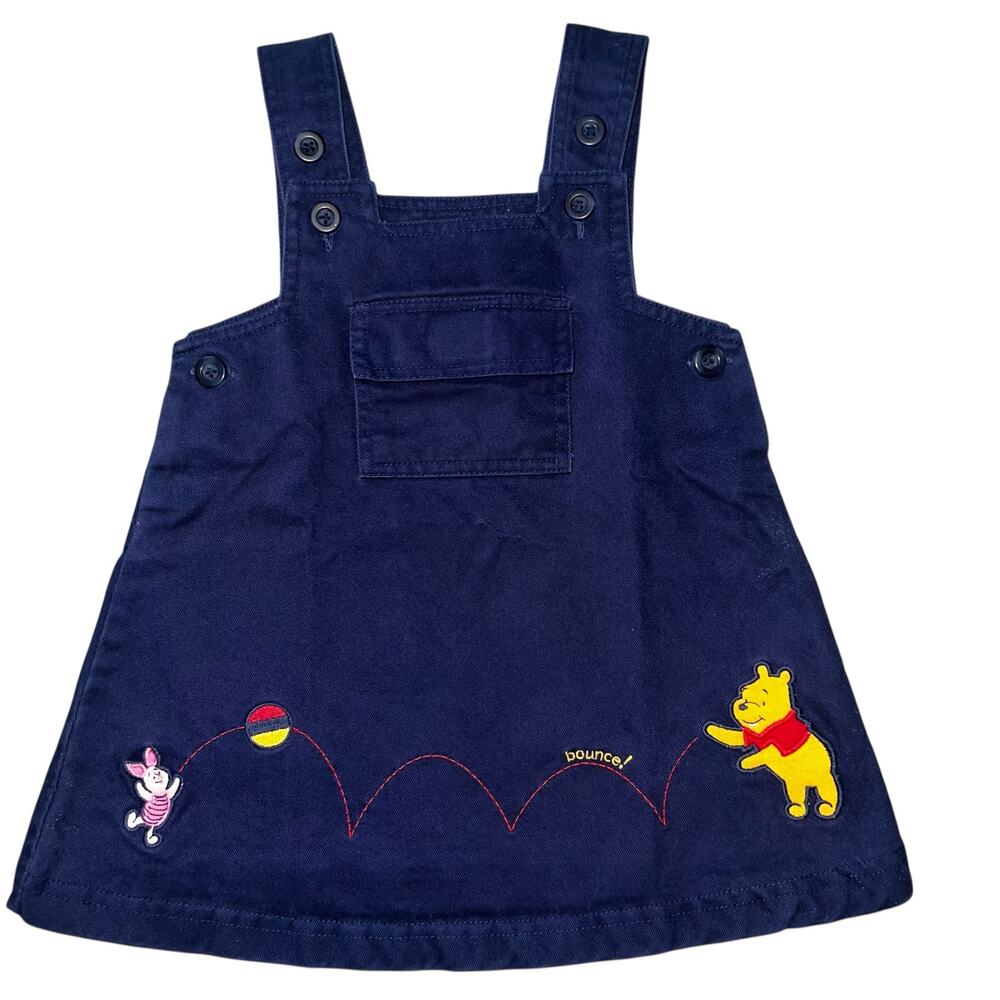 Vintage Y2K Disney Store Winnie the Pooh  Piglet girl dress overall jumper 12mon